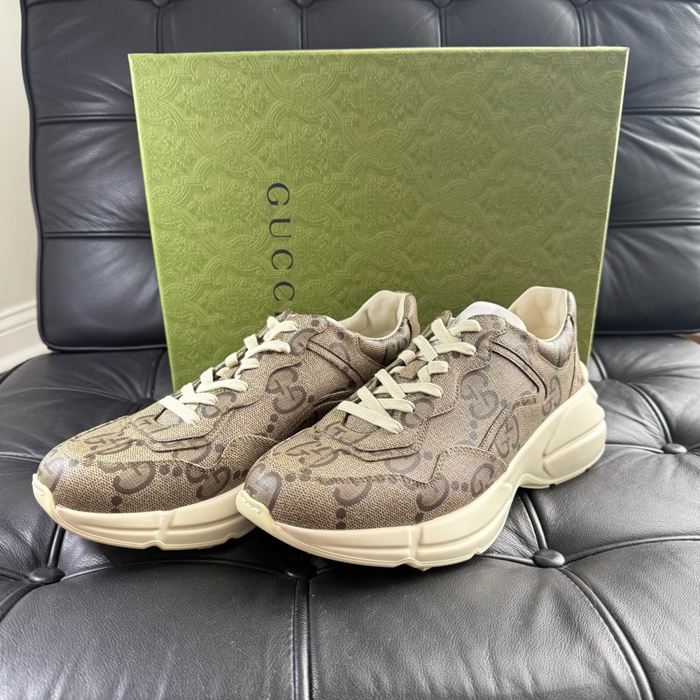 NEW W/ TAGS Gucci Rhython Brown Monogram Sneakers size 9 Gucci. 9.5 US